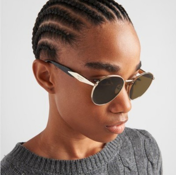 NEW PRADA ROUND WOMEN PR56ZS ZVN01T SUNGLASSES PR 56ZS PRADA SPR 56Z - Picture 3 of 6